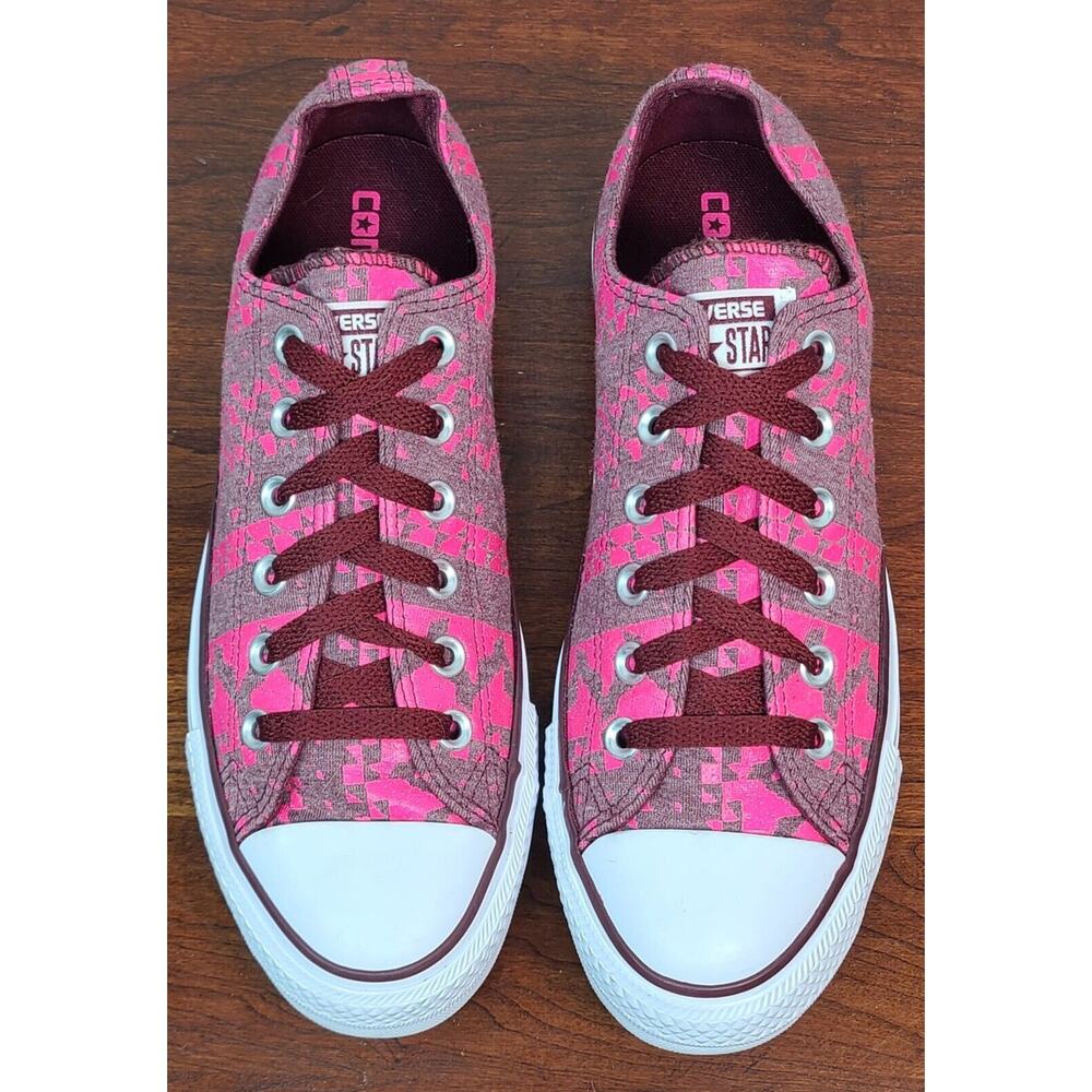 Converse Chuck Taylor All Star Ox Print Bordeau/Pink Women Sz 8 Sneakers 549683F